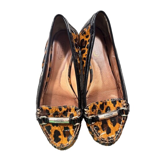 Coach Women's Patent Leather Leopard Print Flats Loafers Size 6M - Picture 2 of 5